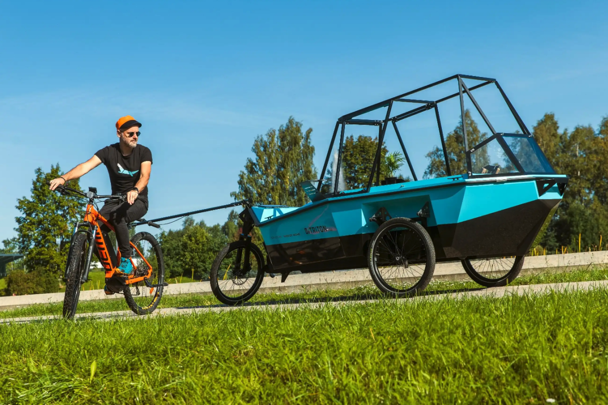 BeTriton decouples ebike camper into towable amphibious micro RV